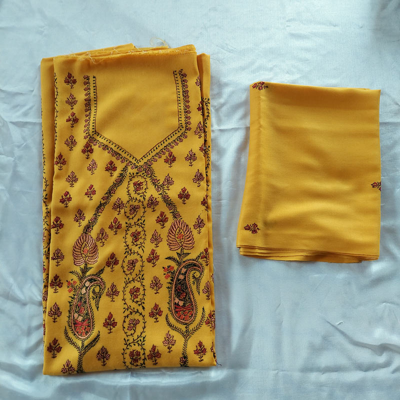 mustard polywool suit for winters sozni work