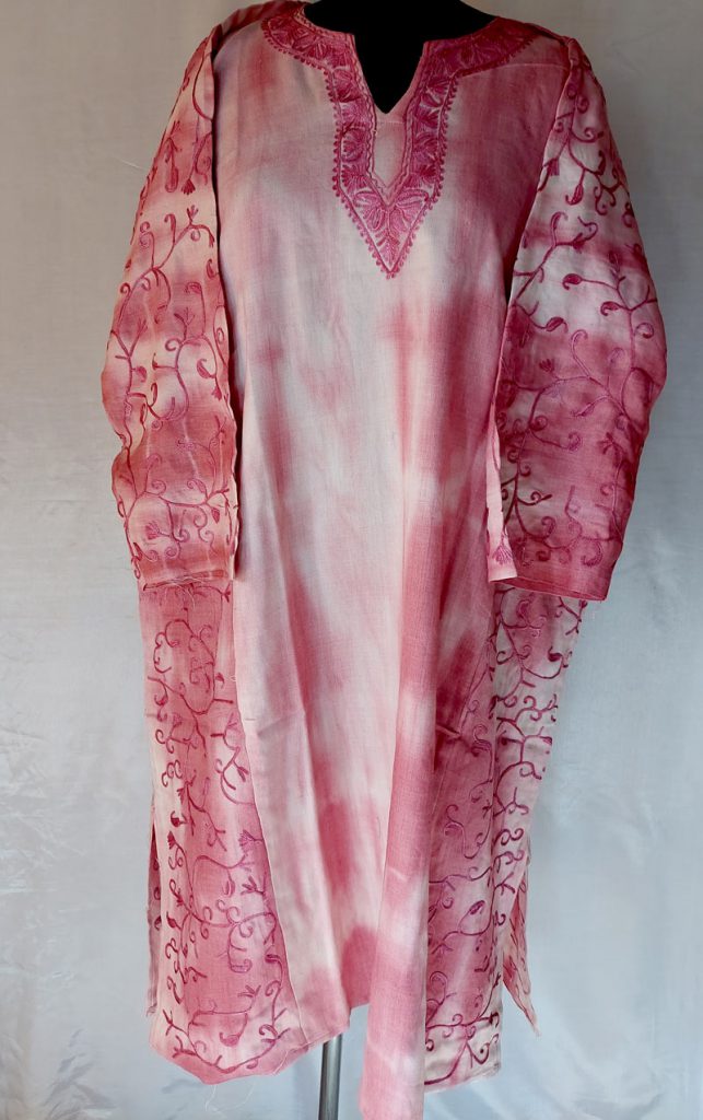 pink aari cashmion tie dye feran