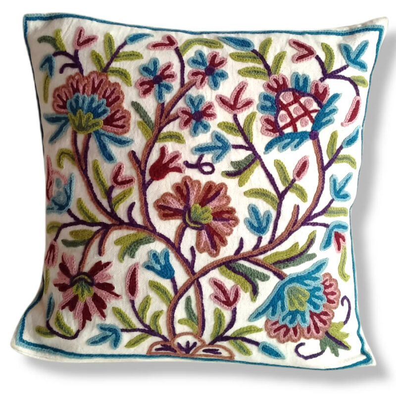 purple flower cushion cover