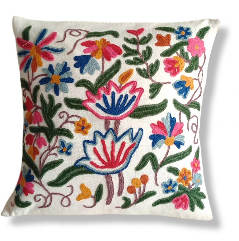 white lotus cushion cover
