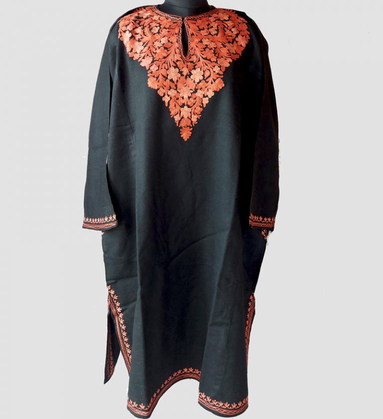 black aari work kashmiri pheran