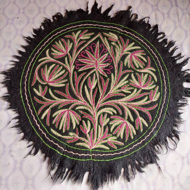 black handmade rug