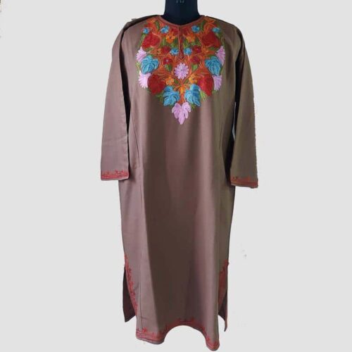 brown ladies kashmiri dress