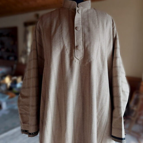 Light Brown Premium Tweed Custom Pheran For Men - Gyawun