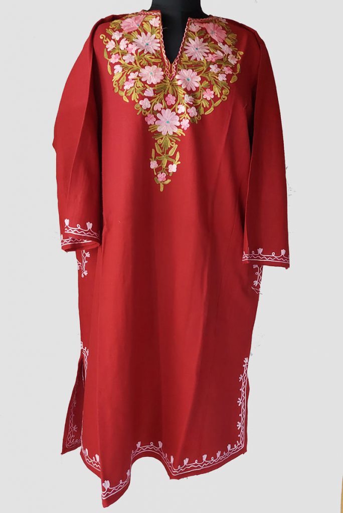 maroon beautiful pheran