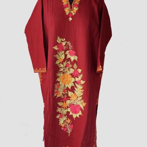 maroon kashmiri dress
