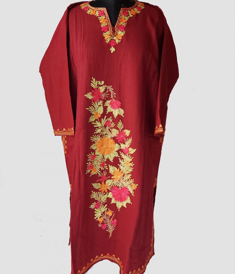 maroon kashmiri dress