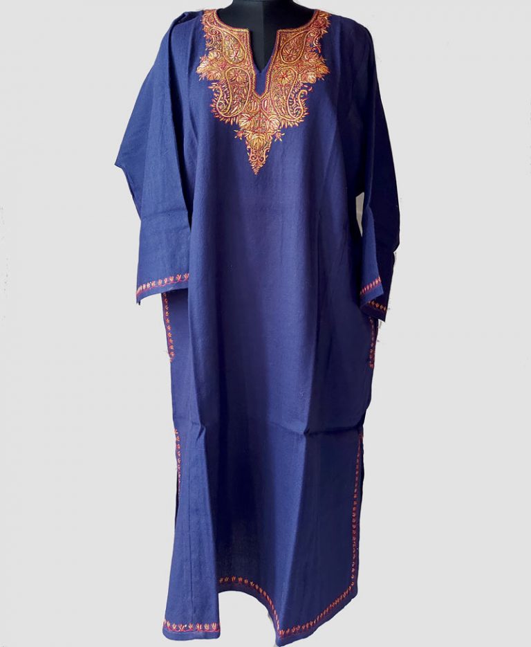 wool sozni pheran blue