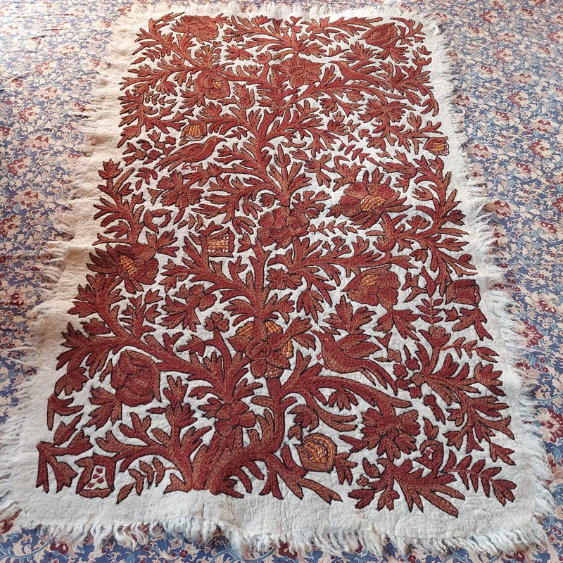 brown wool namda rug