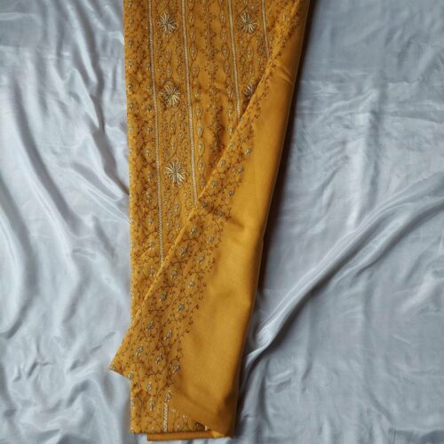 mustard ladies suit fabric