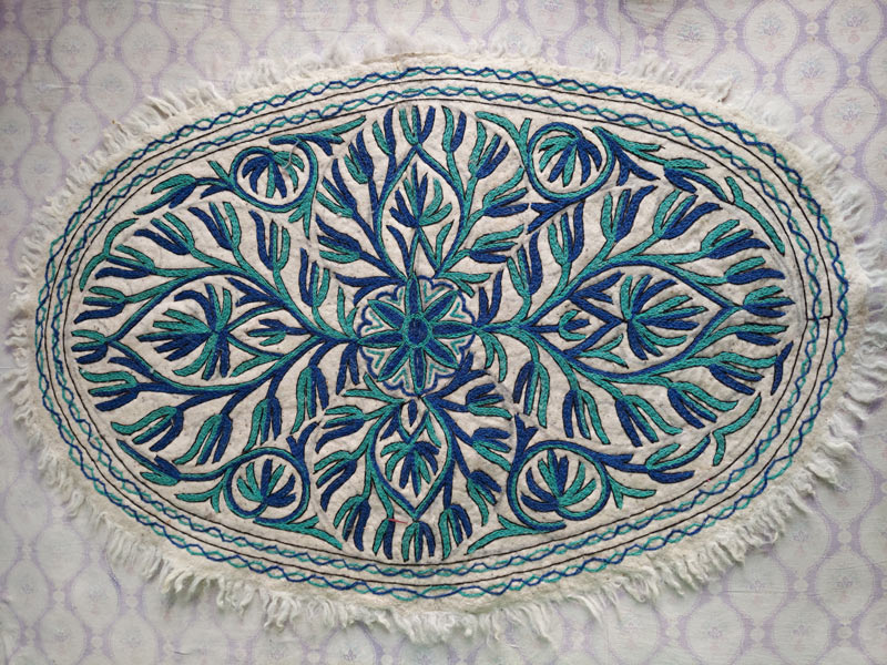 blue oval rug