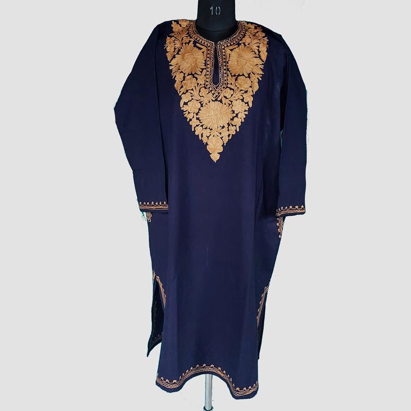 dark blue kashmiri winter dress