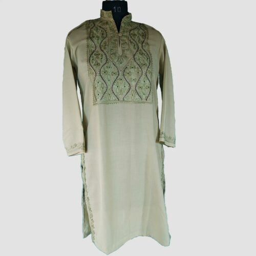 green kurta with colloar