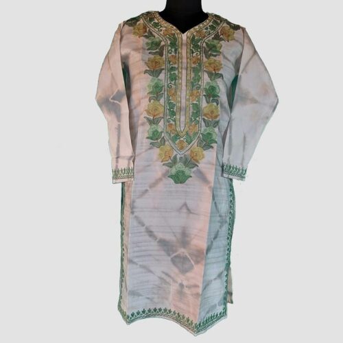 green work silk kurta