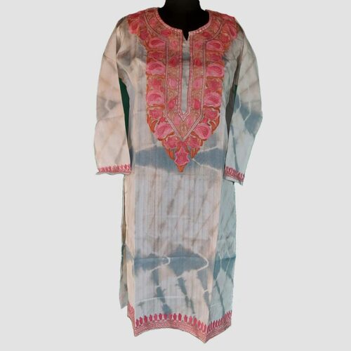 gulabi silk kurti