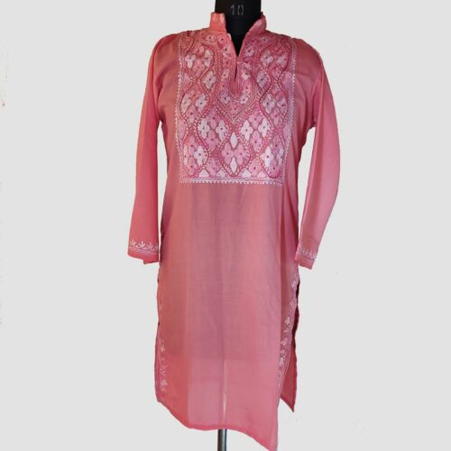 pink aari kurta for summer