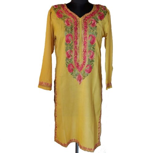 yellow kashmiri kurti