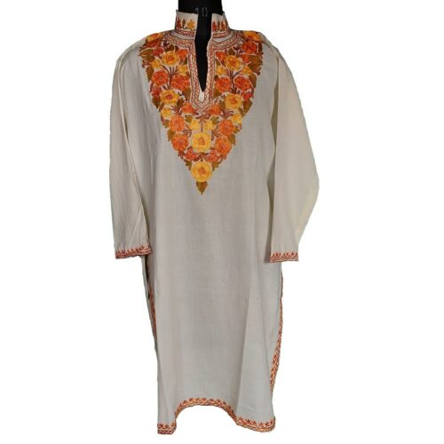 white summer kurta aari