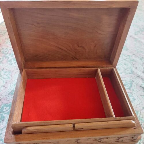 handcarved walnut wood box kashmri india handmade gift wedding 3