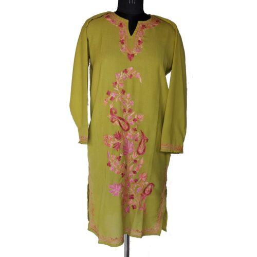 light green aari kurta