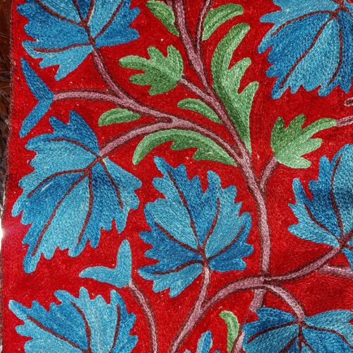 red blue dinning table placement rug 2
