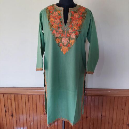 green kurta kashmiri summer 2