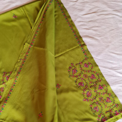 green sozni saree