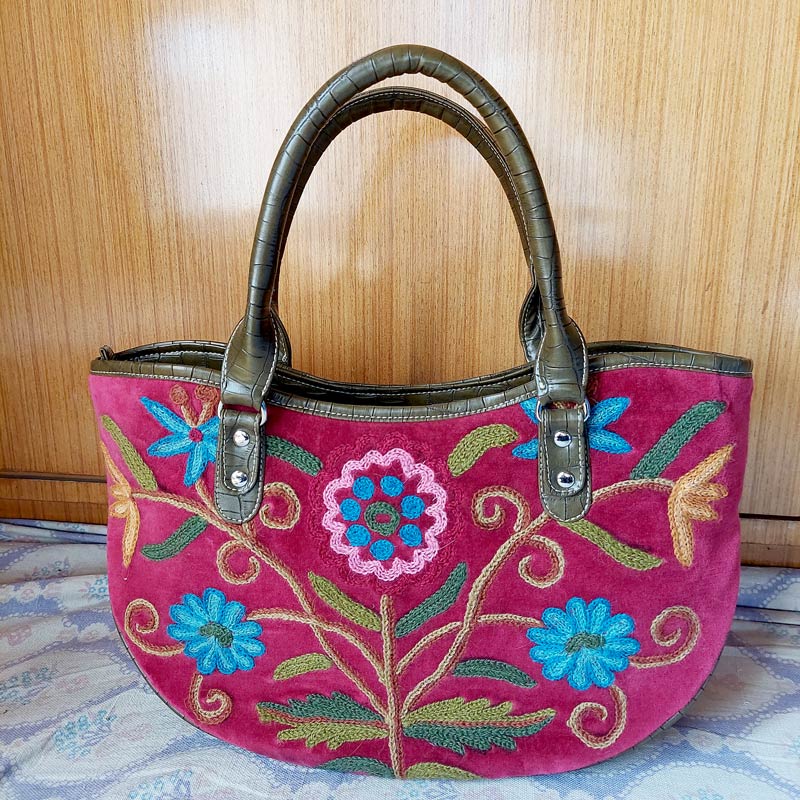 maroon hand embroidery purse