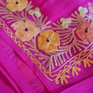 pink kashmiri work saree 4