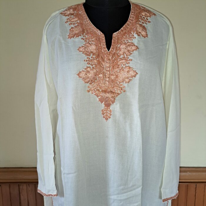 white summer cool bronze tilla kurta 2