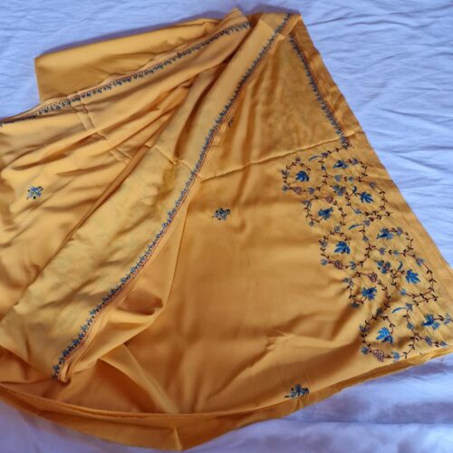 yellow sozni saree 3