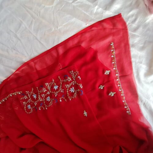 red sozni saree 1