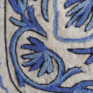 wool rug india white blue 4