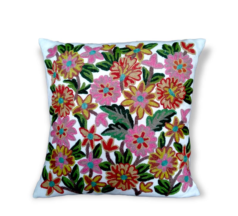 pink flowe cushion cover kashmir box gyawun online