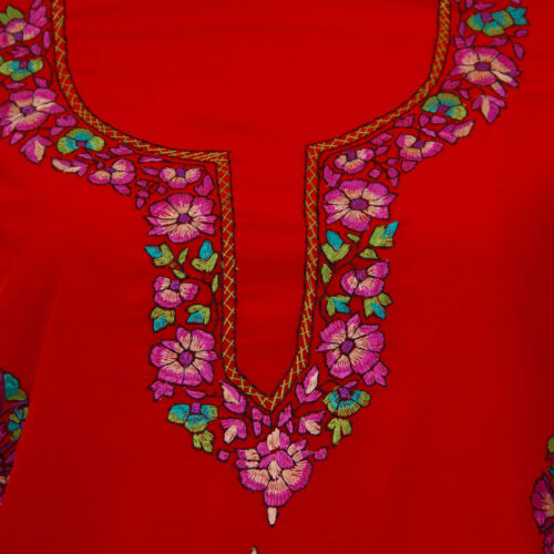 red cotton handwork suit 1