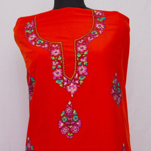 red cotton handwork suit 2