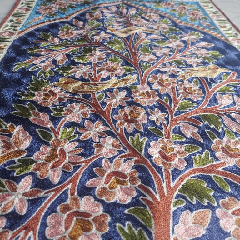 Blue Silk Tree of Life Wall Hanging 3x2ft Gyawun