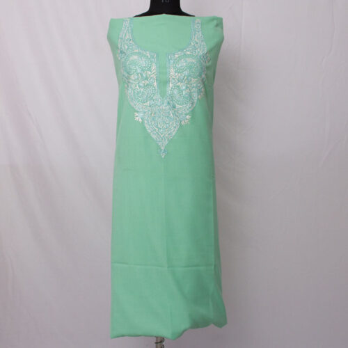 turquoise suit aari work 3