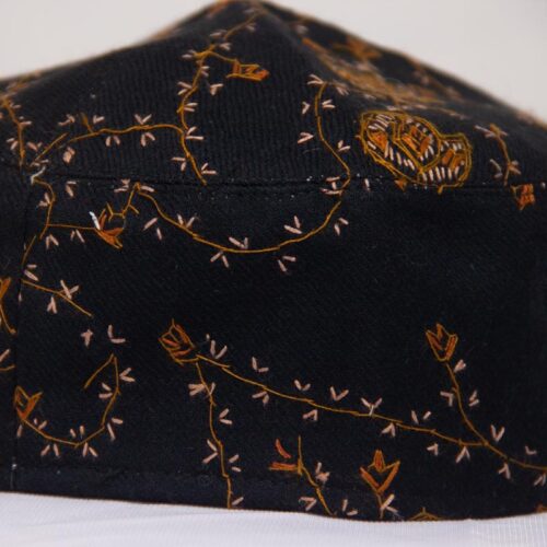 black tosha hand sozni cap 2