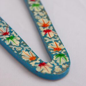 blue handmade floral paper machie cloth hanger 3
