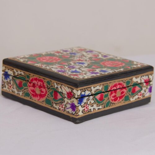 red rose handcrafted square coaster set 1