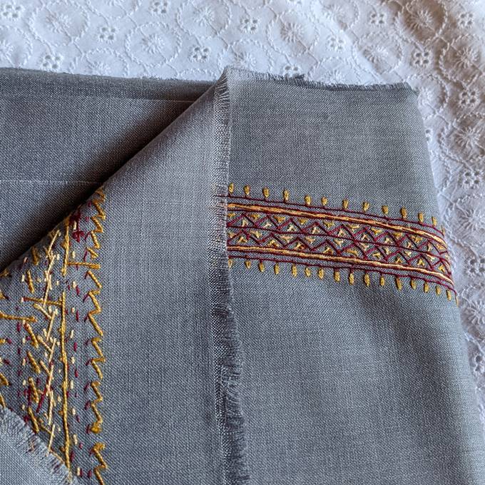 Khandress Men Grey embroidery