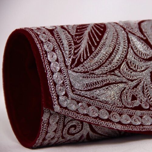 maroon clutch silver tilla kashmiri 2