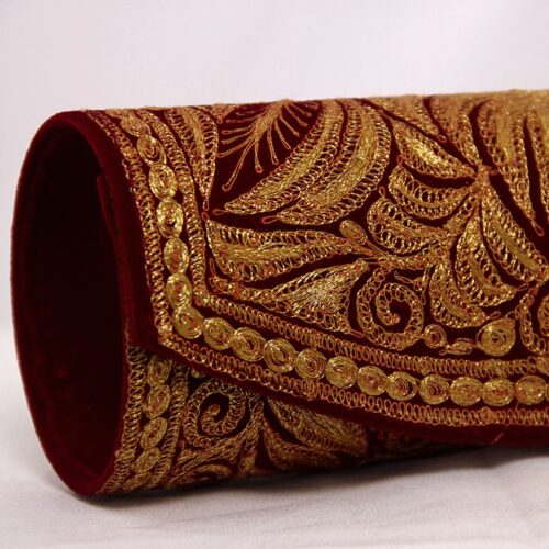 maroon golden tilla clutch 2