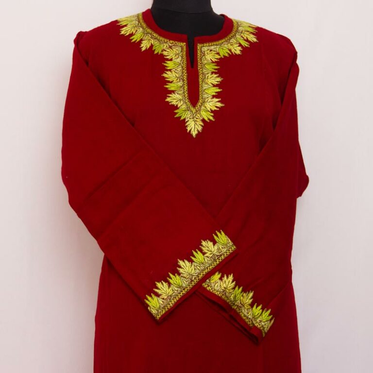 maroon sozni latest winter dress online