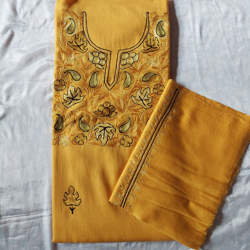 mustard winter unstitched suit fabric 1