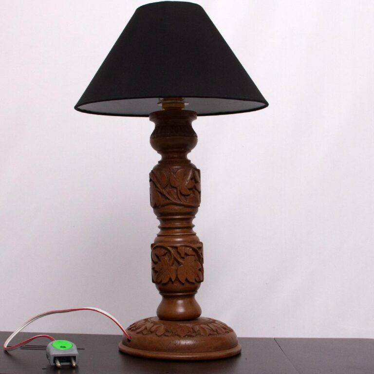 walnut wood tabe lamp