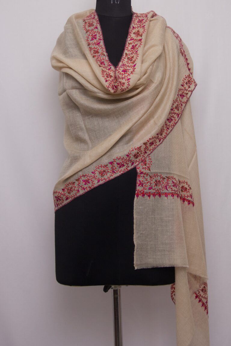 beige pashmina sozni stole 1