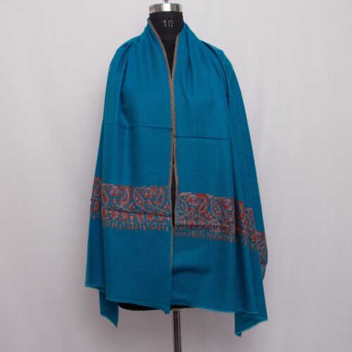 blue badami pashmina sozni stole 2