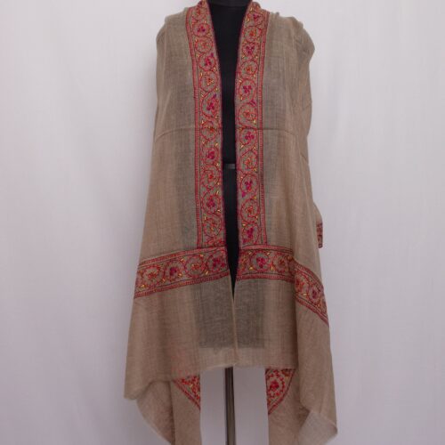 dark beige pashmina sozni stole 2